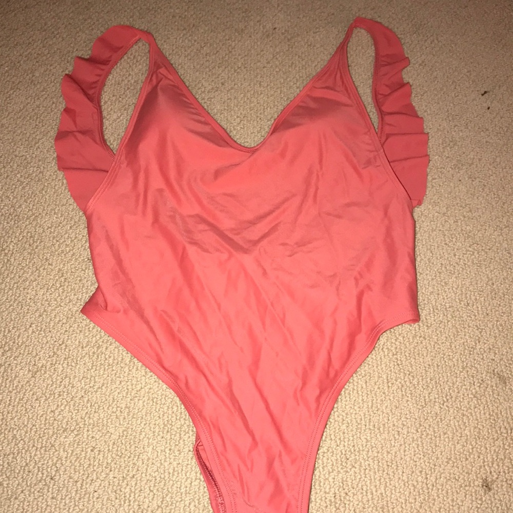 Ruffle cheeky one piece aerie